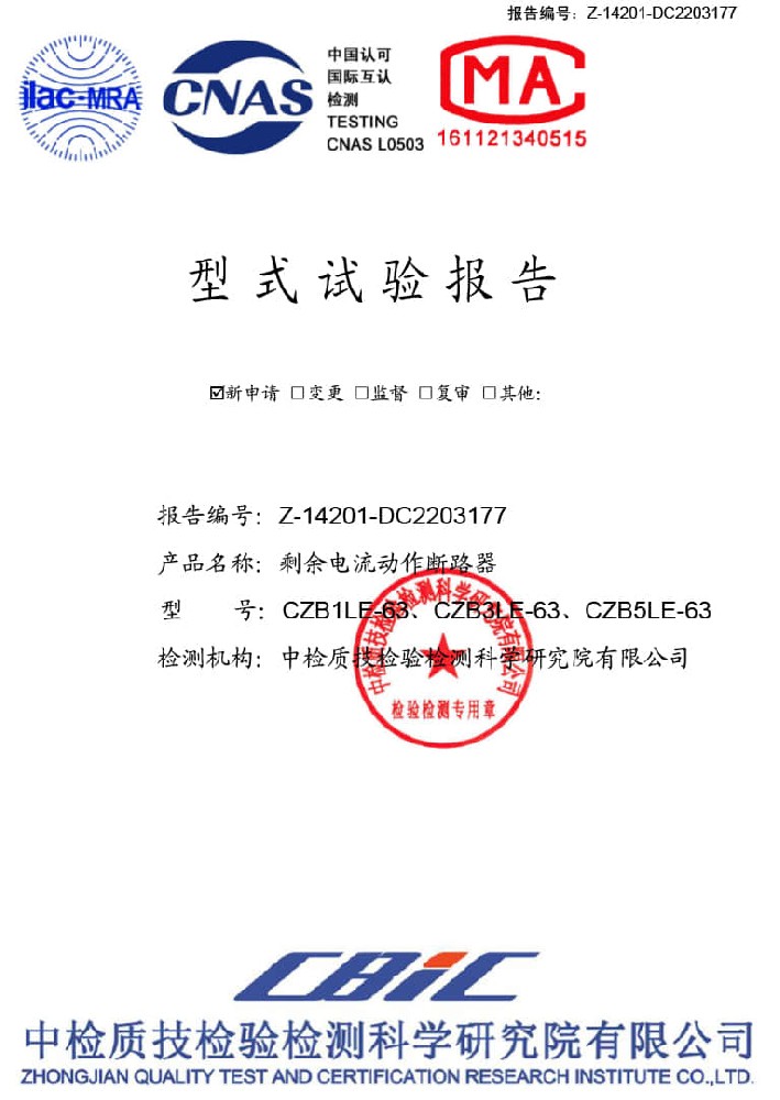 CZB1,3,5LE-63型式试验报告
