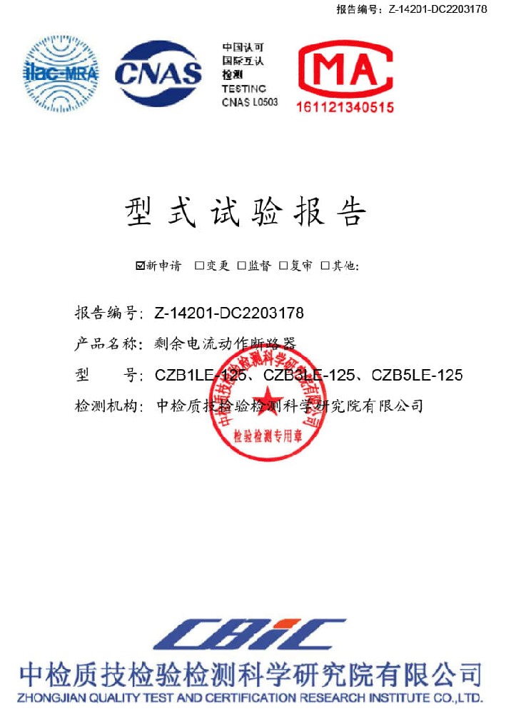 CZB1,3,5LE-125-型式试验报告